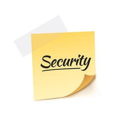 Security Stick Note Vector Illustration