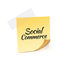Social Commerce Stick Note Vector Illustration
