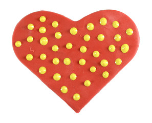 Red heart isolated on the white background
