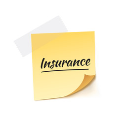 Insurance Stick Note Vector Illustration