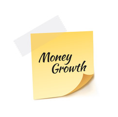 Money Growth Stick Note Vector Illustration