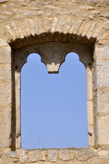 Fototapeta na wymiar Wall and window castle wall