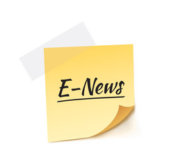 E-News Stick Note Vector Illustration