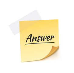 Answer Stick Note Vector Illustration