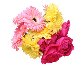 薔薇とガーベラ