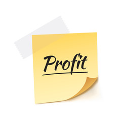 Profit Stick Note Vector Illustration