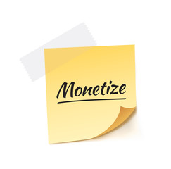 Monetize Stick Note Vector Illustration