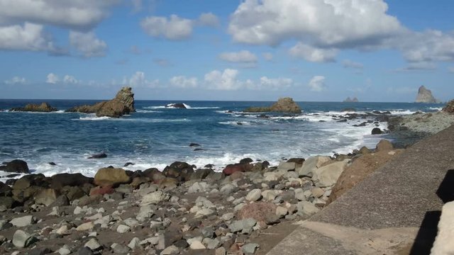 Rocks in the ocean beside the coast of Tenerife, Canary Islands
