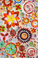 Naklejka premium Abstract floral background with random flower pattern. Painting.