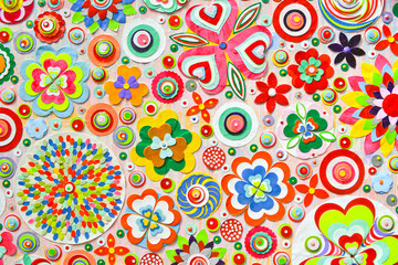 Naklejka premium Abstract floral background - acrylic painting, grunge texture.