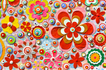 Abstract floral background - acrylic painting,   grunge texture.