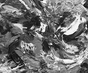 Grunge oil painting.  Oil painting on canvas. Black rough tough