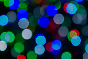 Colorful circles of light abstract background.