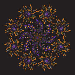 Circular ornamental fractal like fantastic flower