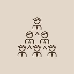 Business pyramid  sketch icon.