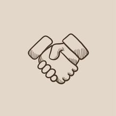 Handshake sketch icon.