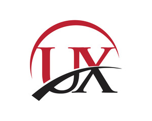 UX red letter logo swoosh