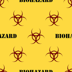 Seamless patterns with biohazard symbol