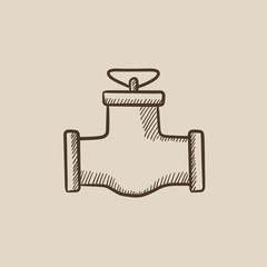 Gas pipe valve sketch icon.