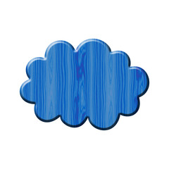 Wooden badge in form of cloud.
