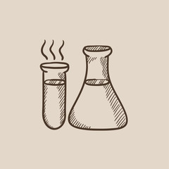 Laboratory equipment sketch icon.