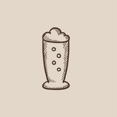 Glass of beer sketch icon.