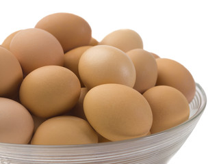 brown eggs in bowl.