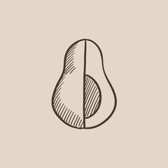 Avocado sketch icon.