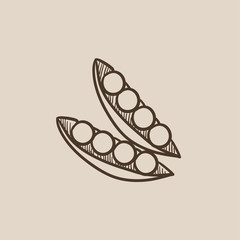 Peapod sketch icon.
