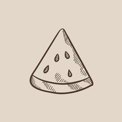 Watermelon sketch icon.