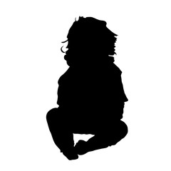 baby sitting silhouette illustration