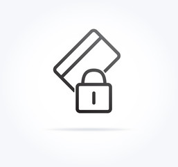 Locked Padlock with Credit Card Icon
