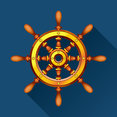 Obraz premium boat wheel blue