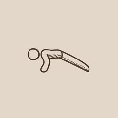 Man making push ups sketch icon.