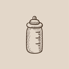 Feeding bottle sketch icon.