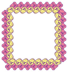 Vector square frame with tulips