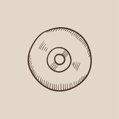 Reel tape deck player recorder sketch icon.