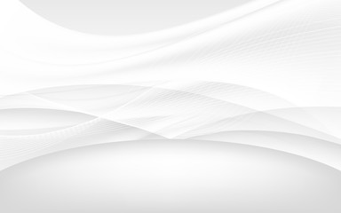 Abstract white waves - data stream concept. Vector