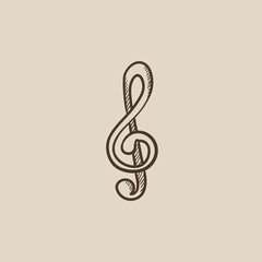 Obraz premium G-clef sketch icon.