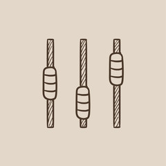 Sound mixer console sketch icon.