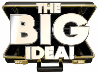 The Big Idea Concept Proposal 3d Words Briefcase Opening