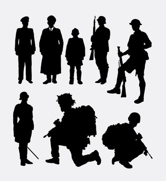 Soldier, army, police silhouette 4. Good use for symbol, logo, web icon, mascot, sticker design, or any design you want. Easy to use.