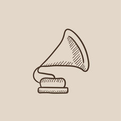 Gramophone sketch icon.