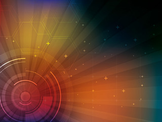 Technology background blue futuristic abstract  in digital vector with hexagon.