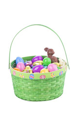 green wicker easter basket