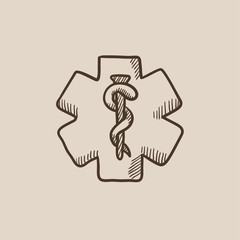 Medical symbol sketch icon.