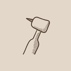 Dental drill sketch icon.