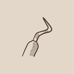 Dental scraper sketch icon.