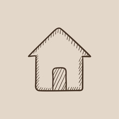 Fototapeta na wymiar House sketch icon.