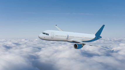 Fototapeta premium Samolot na niebie. Duży samolot pasażerski